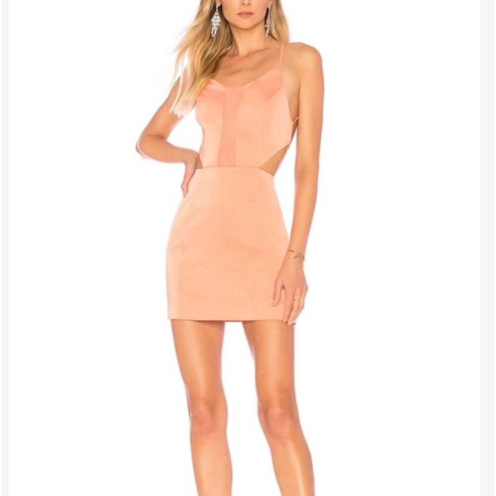 NBD Revolve XS Orange Mini Dress ~ Fitted Open Back Cut Outs Party Going Out